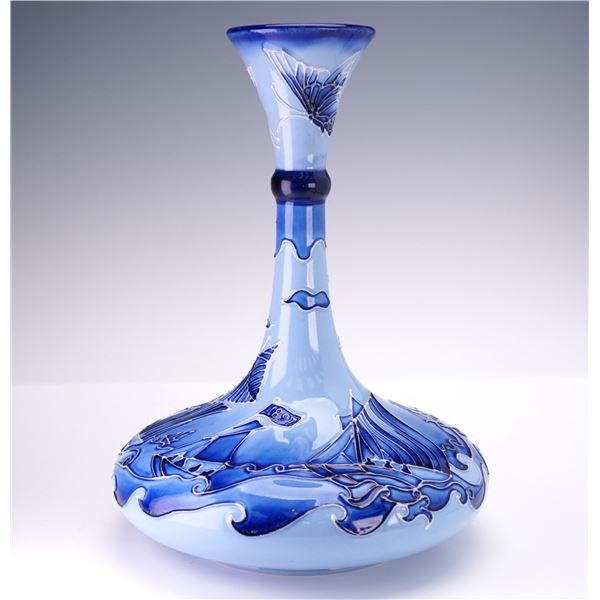Moorcroft Pottery by Rachel Bishop Centenary Vase, Florian Yacht