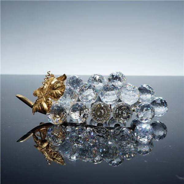 Swarovski Sparkling Fruit Crystal Figurine, Gold European Grapes 011864