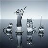 Image 1 : 4pc Swarovski Crystal Cat and Mouse Figurines