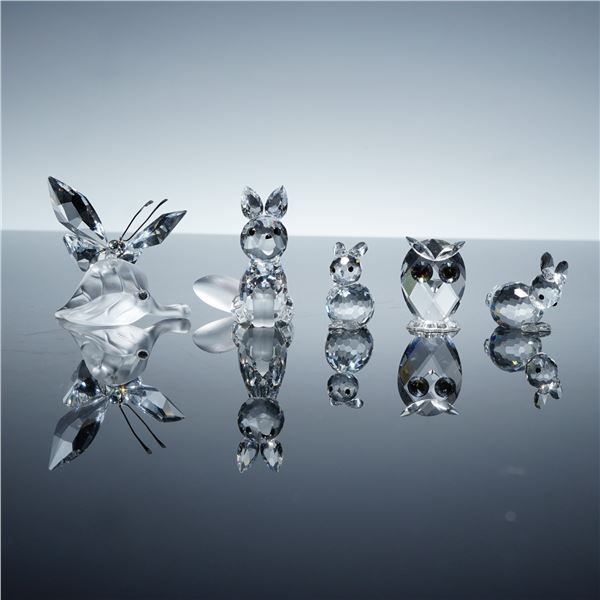 5pc Swarovski Crystal Woodland Figurines