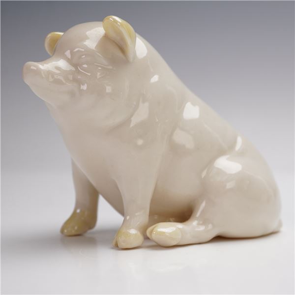 Belleek Pottery Porcelain Figurine, Pig