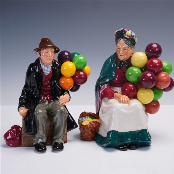 2 pc Royal Doulton Figures: The Balloon Man HN1954 & The Old Balloon HN1315