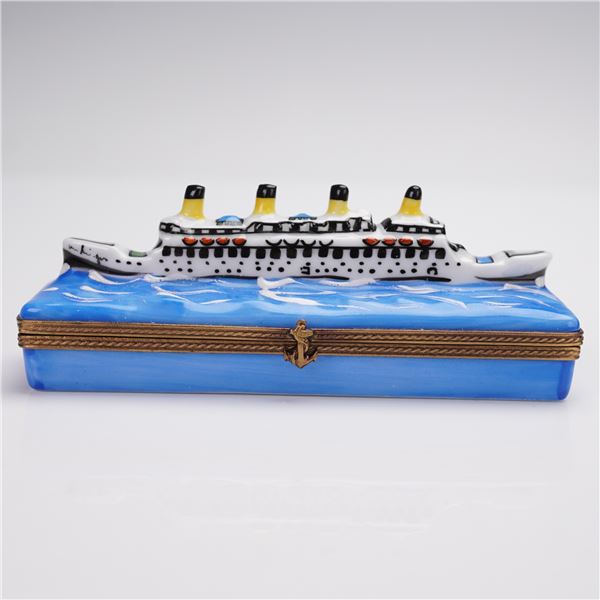 Eximious Limoges France Cruise Ship Treasure Box