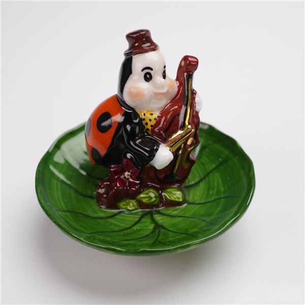 G. Ribierre Limoges Porcelain Treasure Box, Ladybug Musician