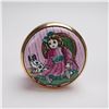 Image 5 : Halcyon Days Enamels Miniature Decorative Box, Victorian Girl Doll and Dog