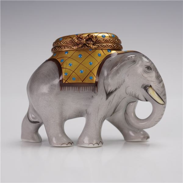 Parry Vieille Limoges France Parade Elephant Treasure Box