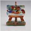 Image 1 : Rochard Limoges Porcelain Treasure Box, Fruit Still Life Canvas on Easel