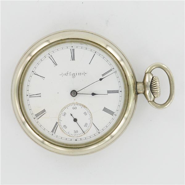 Elgin National Watch Co. 16S Nickel Silver Pocket Watch, A.W.C. Co. Case