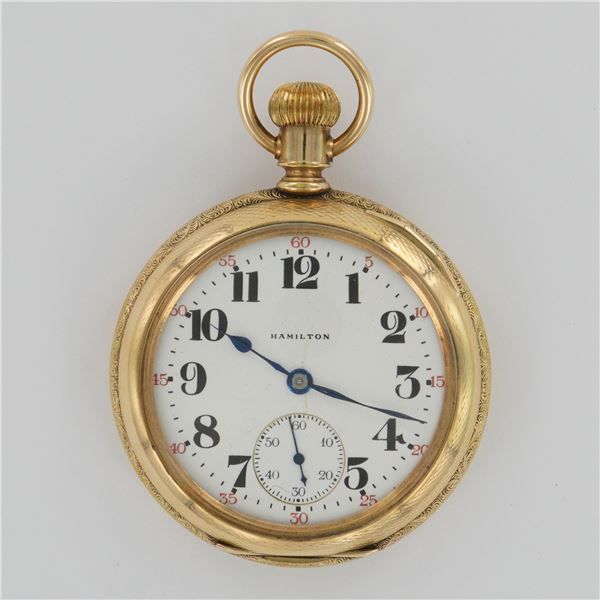 Hamilton Watch Co. 975 LS Keystone 14K 25 Year Pocket Watch