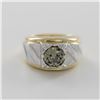 Image 1 : 14K Gold Electroplated Two-Tone Cubic Zirconia Ring