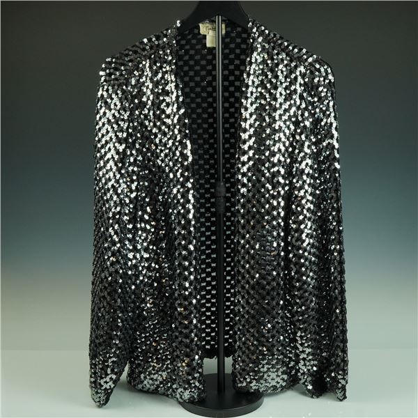 Vintage Flagg Etc. California Black Sequin Evening Jacket