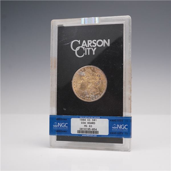 1884-CC Morgan Silver Dollar Coin GSA Hoard Graded NGC MS 63