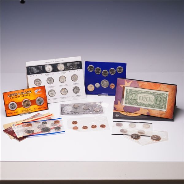 9pc US Mint Coin and Currency Sets Grouping 1990 to 2022