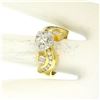 Image 5 : 14k Yellow & White Gold 1.0 ctw Fine Round & Baguette Diamond Solitaire Ring