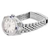 Image 4 : Rolex Ladies Stainless Steel Silver Index Dial Diamond And Sapphire Date Watch