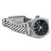 Image 4 : Rolex Ladies Stainless Steel Quickset Black Index Dial Engine Turn Bezel With Ro