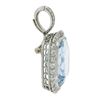 Image 8 : Platinum 38.9 ctw GIA Cushion Cut Aquamarine Diamond Pin Brooch Enhancer Pendant