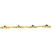 Image 6 : 18K Gold & Bezel Set Multi Color Cabochon Gemstone Scroll Grooved Link Bracelet
