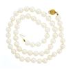 Image 3 : 18" Classic 7-7.5mm White Pearl Strand Necklace w/ 14k Gold Grooved Ball Clasp