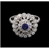 Image 2 : 0.44 ctw Blue Sapphire and Diamond Ring - 14KT White Gold