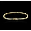 Image 2 : 18KT Yellow Gold 4.98 ctw Diamond Tennis Bracelet