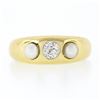 Image 4 : Antique 14k Yellow Gold 0.28 ctw European Diamond w/ 3.9mm Pearl Accents Band Ri