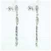 Image 5 : Elegant 18k White Gold 1.35 ctw Diamond Chandelier Milgrain Drop Dangle Earrings