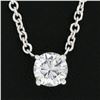 Image 3 : New 14K Gold.33 ctw Round Brilliant Diamond Solitaire Pendant w/ Adjustable Chai