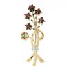 Image 1 : Unique Vintage 14k Gold Custom Star Garnet Emerald Diamond Bundle Bouquet Brooch