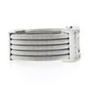 Image 5 : 14k White Gold 0.26 ctw Pave Diamond Square 5 Row Snake Link Wide Cigar Band Rin