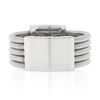 Image 7 : 14k White Gold 0.26 ctw Pave Diamond Square 5 Row Snake Link Wide Cigar Band Rin