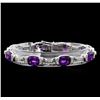 Image 1 : Crayola 20.00 ctw Amethyst and White Sapphire Bracelet -.925 Silver
