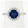 Image 1 : NEW Platinum 2.21 ctw GIA Ceylon Round Blue Sapphire Brilliant Diamond Halo Ring