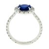 Image 8 : NEW Platinum 2.21 ctw GIA Ceylon Round Blue Sapphire Brilliant Diamond Halo Ring