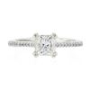 Image 4 : NEW 14k White Gold 1.12 ctw GIA Princess Cut Diamond Solitaire Engagement Ring