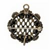 Image 3 : Antique Art Nouveau 14k Gold Seed Pearl White Blue Enamel Flower Brooch Pendant