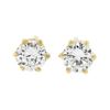 Image 1 : NEW Classic 14k Yellow Gold 0.31 ctw Round 6-Prong Diamond Petite Stud Earrings