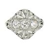 Image 4 : Antique Edwardian Platinum European Diamond Milgrain Engraved Dome Mosaic Ring
