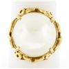 Image 1 : Vintage 14K Yellow Gold Large 14.8mm Mabe Pearl Open Work w/ Grooved Band Ring