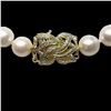 Image 2 : Pearl and Diamond Necklace - 14KT Yellow Gold