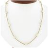 Image 1 : 14k Gold Long White Pearl by the Yard 24" Popcorn Link Chain Station Necklace