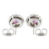 Image 2 : Platinum & 14K Gold 3.06 ctw GIA Pink Sapphire Diamond Halo Cluster Stud Earring