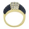 Image 2 : 18K Gold 5.23 ctw Mystery Invisible Set Sapphire & Diamond Wide Domed Band Ring