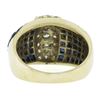 Image 3 : 18K Gold 5.23 ctw Mystery Invisible Set Sapphire & Diamond Wide Domed Band Ring