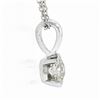 Image 4 : New 14k White Gold 0.56 ctw European Diamond Half Bezel Solitaire Pendant & Chai