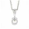 Image 6 : New 14k White Gold 0.56 ctw European Diamond Half Bezel Solitaire Pendant & Chai