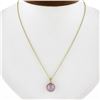 Image 1 : 18K Yellow Gold 10.3mm Pink Pearl Solitaire Pendant 18" Cable Chain Necklace