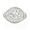 Image 4 : Vintage Platinum 1.21 ctw GIA Old European Diamond Dome Filigree Engagement Ring