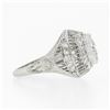 Image 5 : Vintage Platinum 1.21 ctw GIA Old European Diamond Dome Filigree Engagement Ring