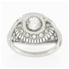 Image 7 : Vintage Platinum 1.21 ctw GIA Old European Diamond Dome Filigree Engagement Ring